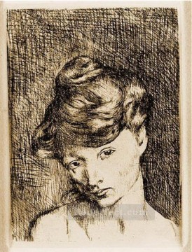 Pablo Picasso Painting - Cabeza de mujer Madeleine 1905 Pablo Picasso